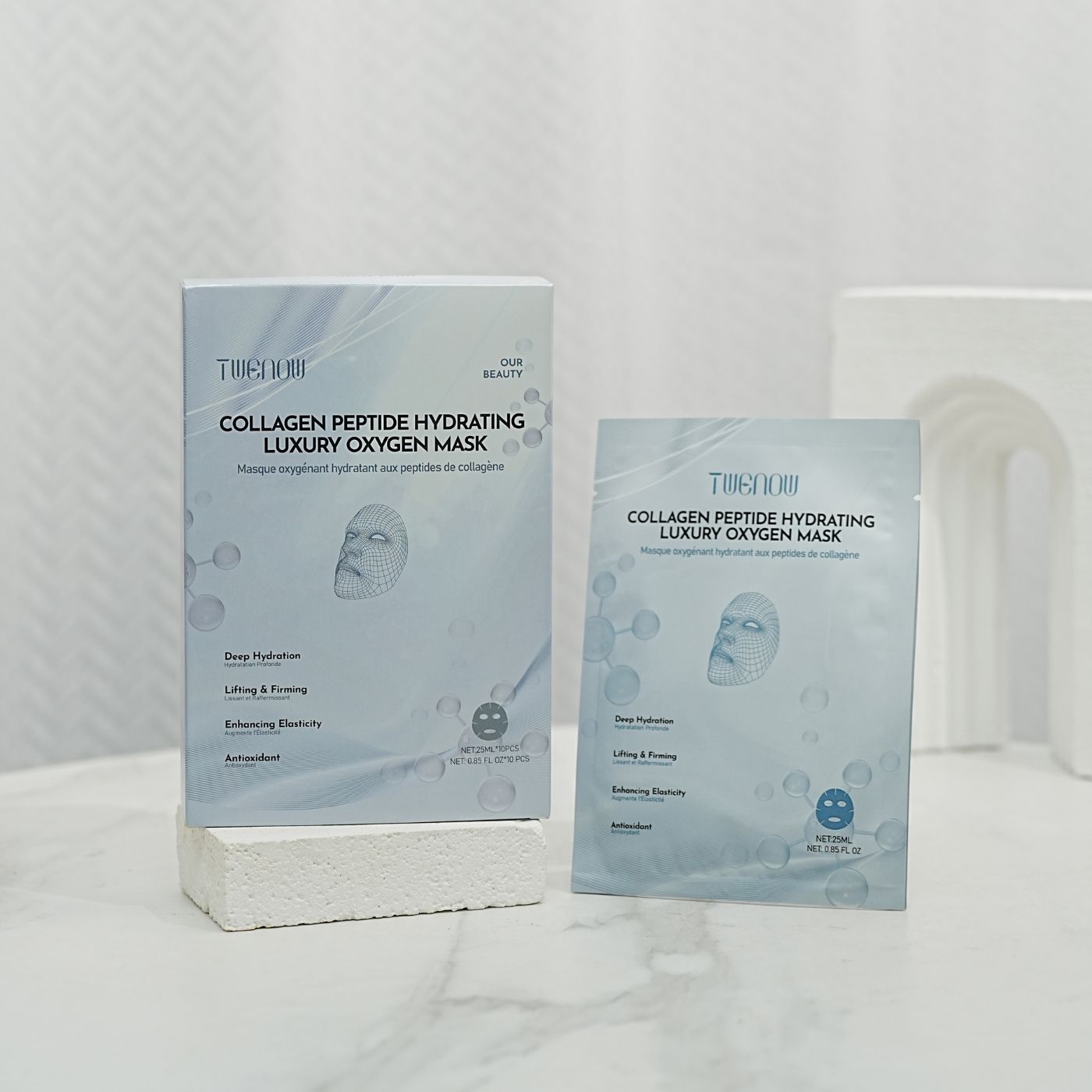 Maschera in Tessuto Ossigenante e Idratante ai Peptidi di Collagene