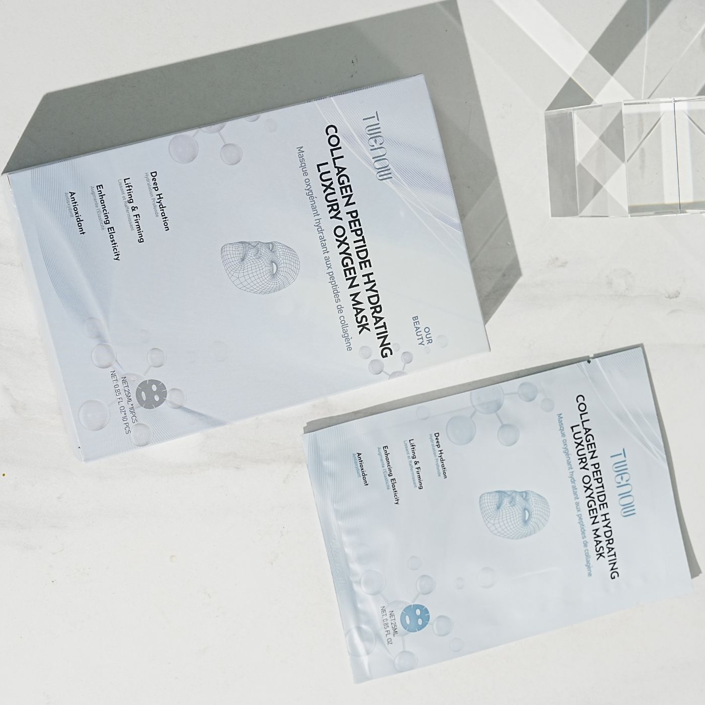 Masque Tissu Oxygénant Hydratant aux Peptides de Collagène