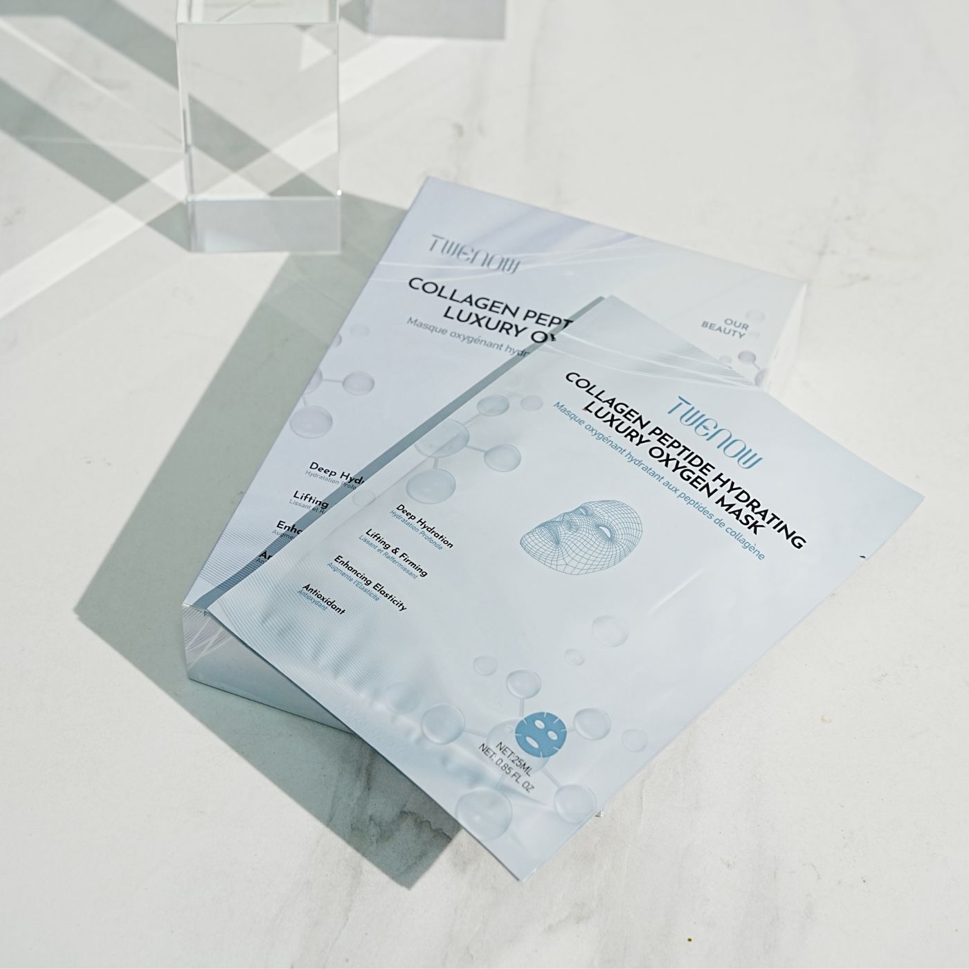 Masque Tissu Oxygénant Hydratant aux Peptides de Collagène