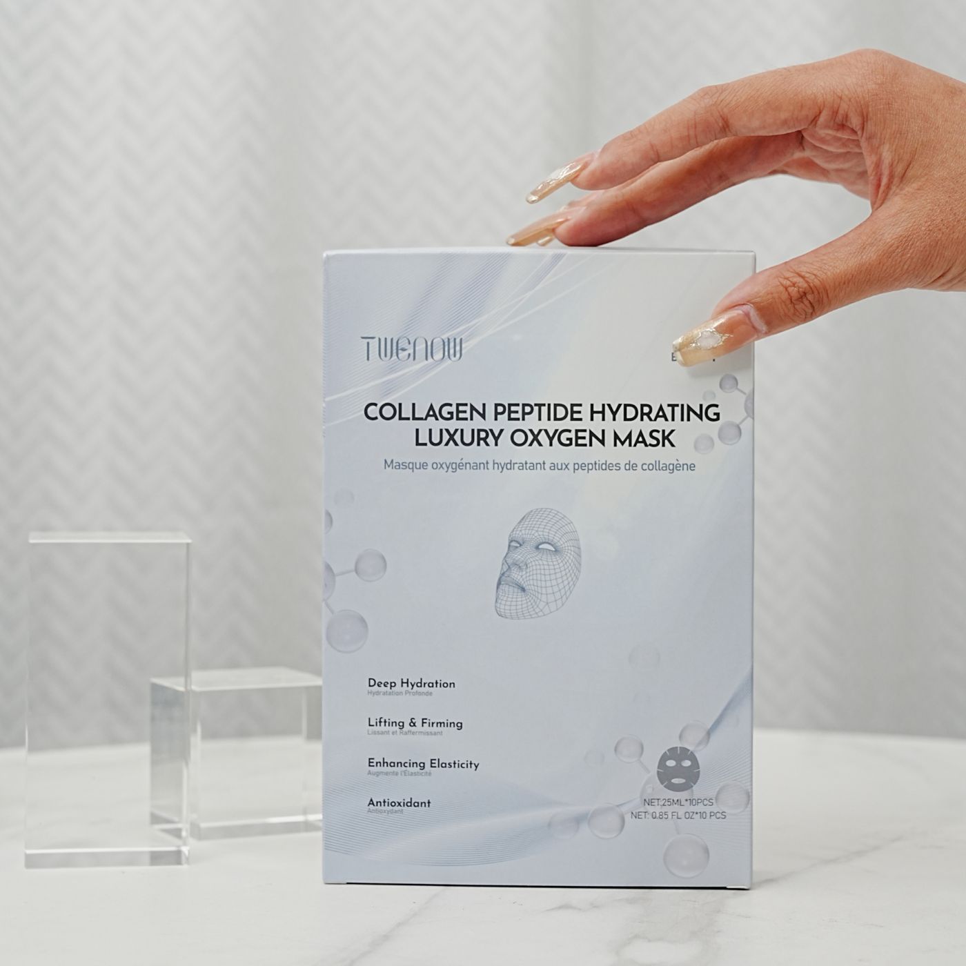 Masque Tissu Oxygénant Hydratant aux Peptides de Collagène
