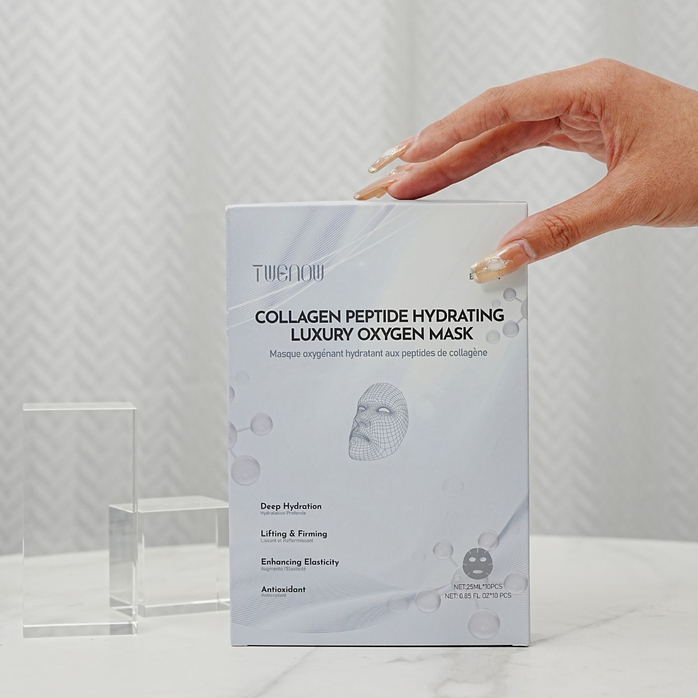Masque Tissu Oxygénant Hydratant aux Peptides de Collagène